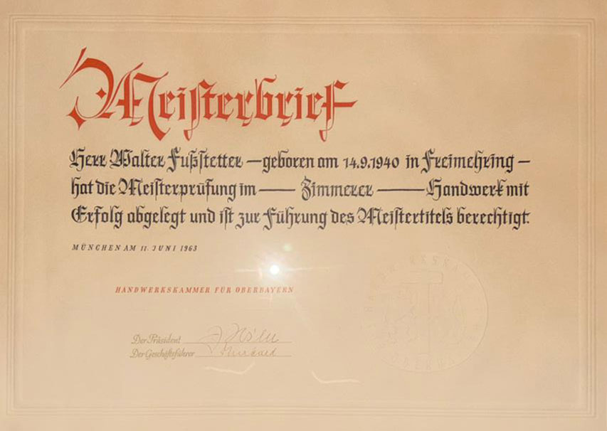 Meister Brief Walter Senior